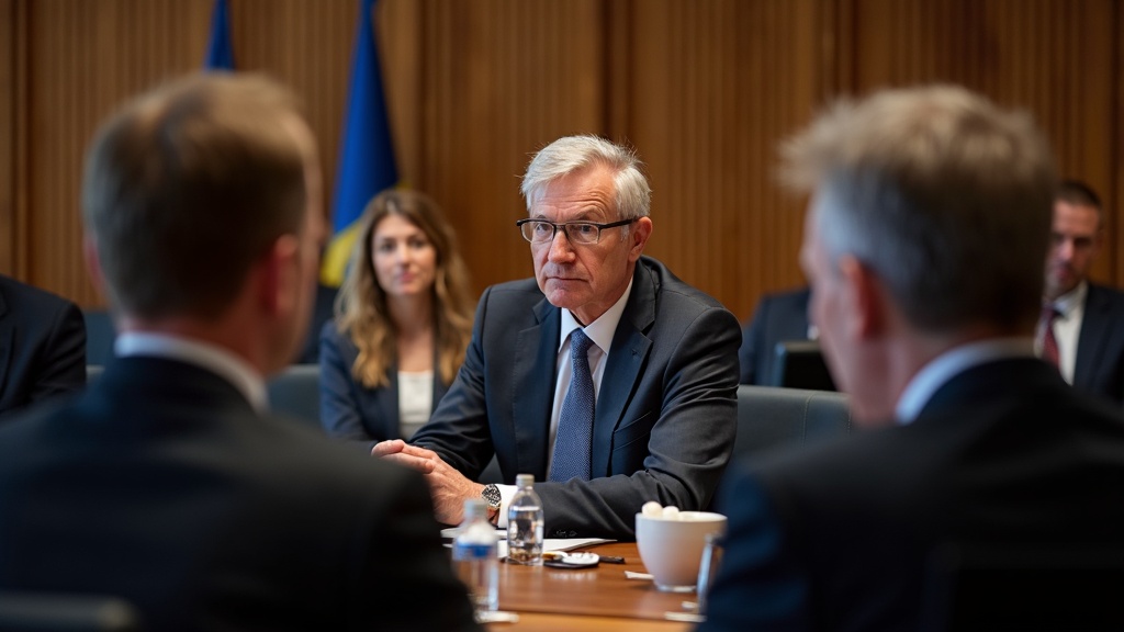 Kristdemokraternas partilogotyp och symbolfoto från politisk debatt
