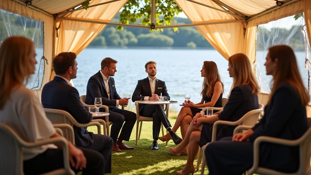 Almedalsveckan, politiskt tält med unga politiker i debatt