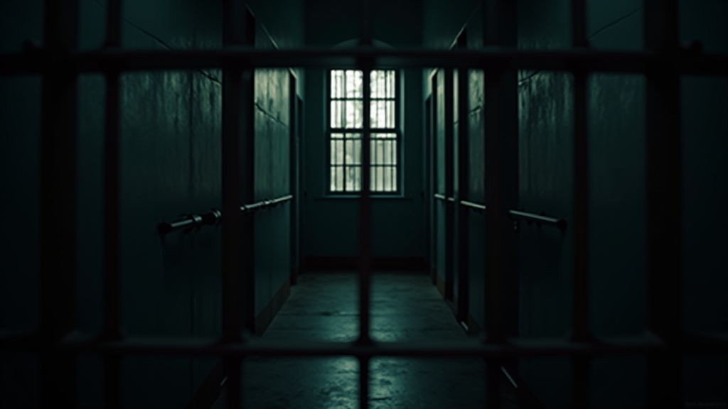 Fängelsecell och galler, symbolfoto för fängslade och mänskliga rättigheter