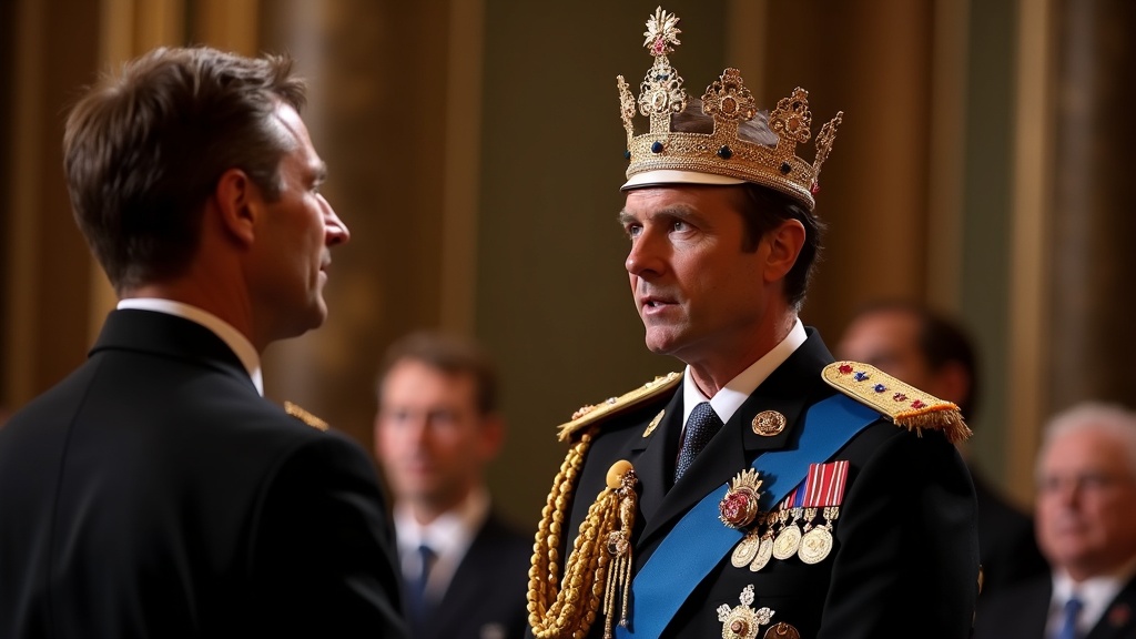 Kungl. symbol och officiellt tal, monarki och ceremoni symbolfoto