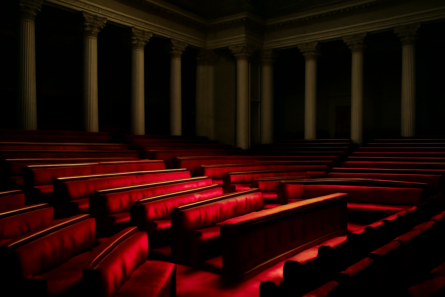 Röd valaffisch som bleknar i regnet, symboliserande politiskt förfall