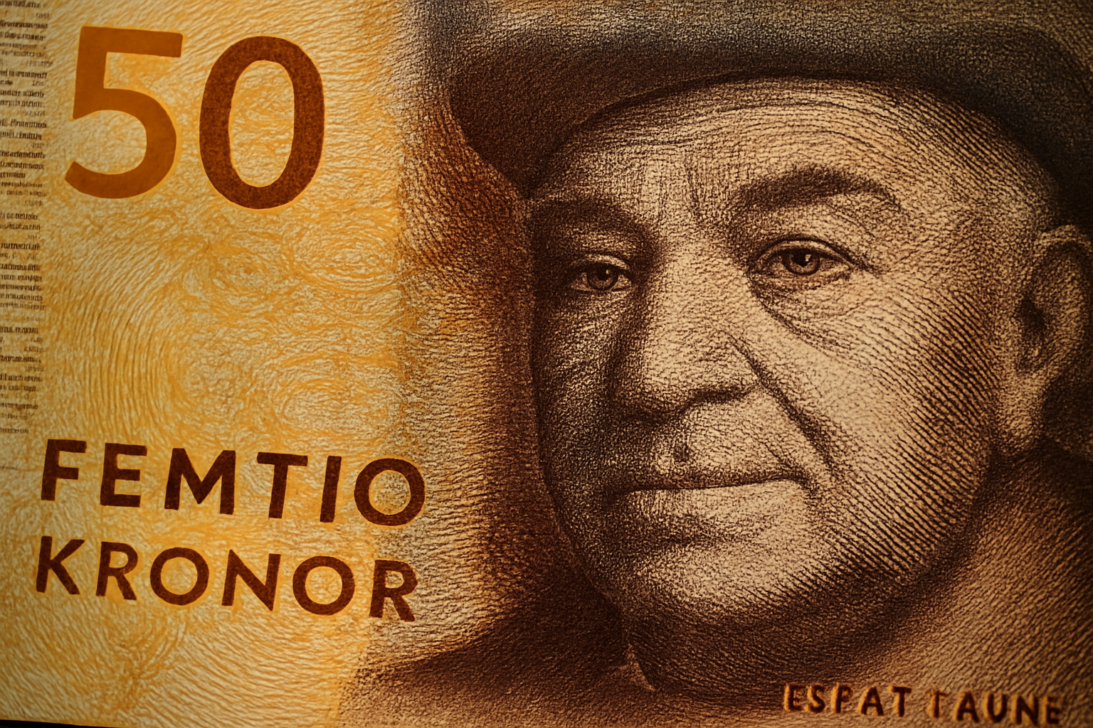 Sedel med kulturell symbol, symboliserande historiskt och ekonomiskt arv